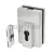 Замок (034 SSS) центральный угловой, с ответной частью на стену, нерж. сталь матовая