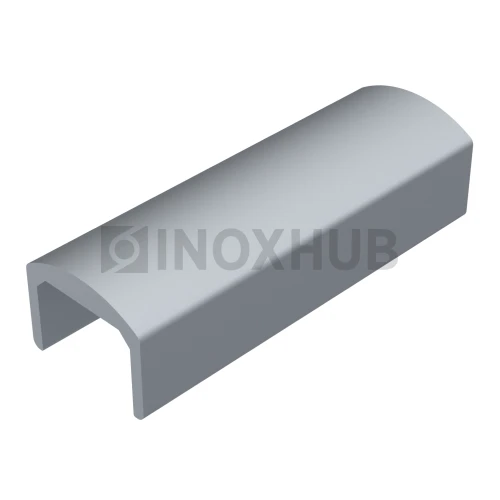 П-поручень под уплотнитель, под стекло 12 мм, L=6000, Анодированный алюминий