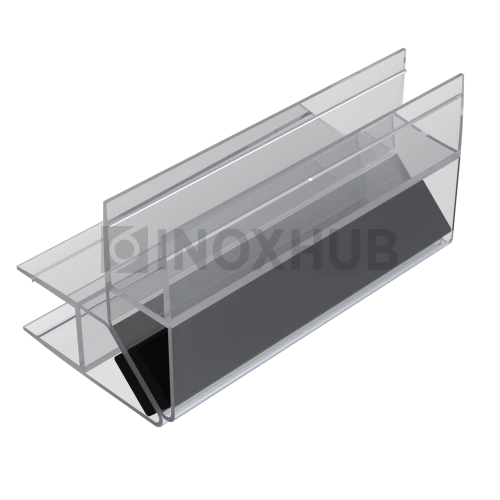 Профиль (210-8 CL) магнит белый 90º/180º, L=2200 (1 компл/2шт), стекло 8.0 мм, ПВХ прозрачный БЕЛЫЙ