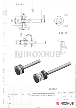 Точечный стеклодержатель, стекло 6.0-30.0 мм, М16, AISI 304, GRIT 320