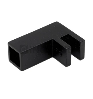 Держатель стекла (187 BLC) торцевой горизонтальный, для штанги 15×15 мм, Черный мат