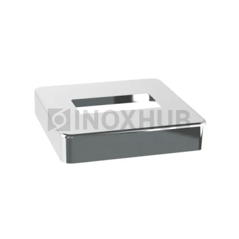 Низ стойки квадратный, 40.0×20.0 мм / 70.0×70.0 мм, AISI 304, GRIT 600