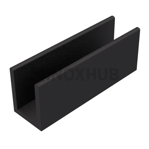 Профиль п-обр. (756-10-3000 BLC), 19×14 мм L=3000, стекло 10.0 мм, алюминий, Черный мат