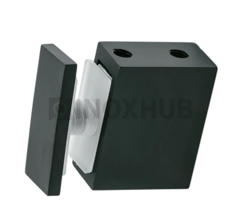 Держатель стекла (342 BLC) через отверстие, штанга 30×10 мм, Черный мат