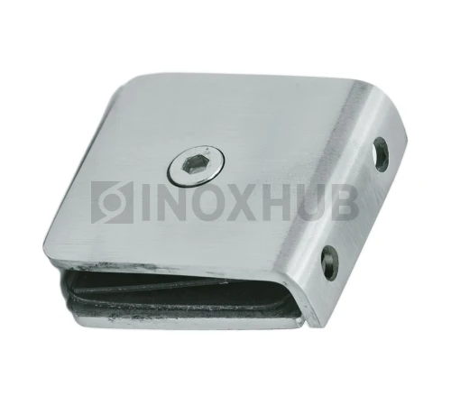 Коннектор (731 SSS) стекло-стена, 2 отверстия (без фаски), нерж. сталь матовая