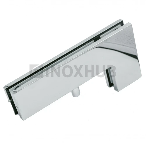 Фитинг угловой (140 PSS) на фрамугу с осью, стекло 10-12 мм, нерж. сталь полированная