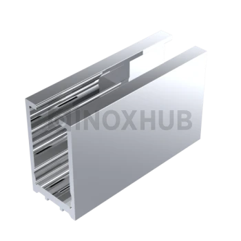 Профиль (587 al) стекло-стена, 30×17 мм L=3000 мм, стекло 8.0 мм, полированный алюминий