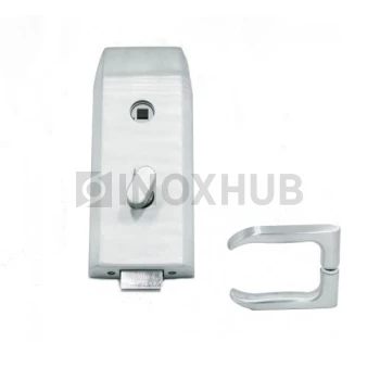 Замок (013-1 SSS) с притвором, с ответной частью на стену, нерж. сталь матовая