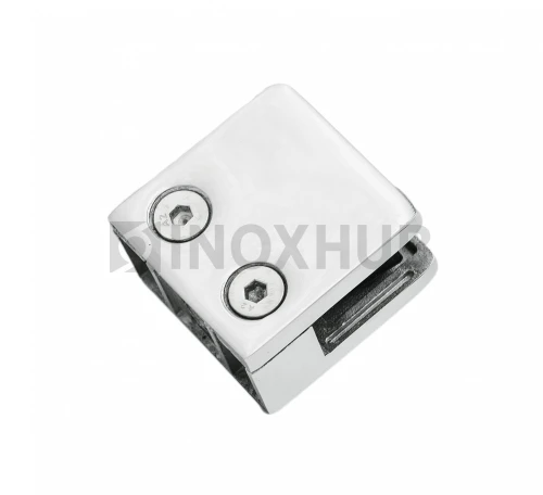 Стеклодержатель литой квадратный на плоскость, стекло 8.0 мм, AISI 304, GRIT 600