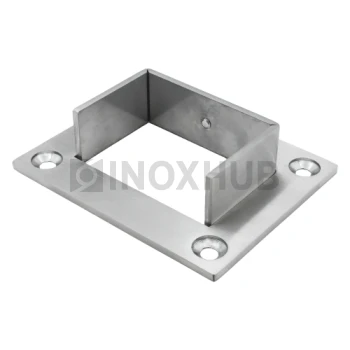 Фланец для поручня с пазом, 60.0×40.0 мм, AISI 304, GRIT 320