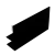 Профиль (214-8 BLC) ус 17 мм, L=2200, стекло 8.0 мм, ПВХ Черный мат