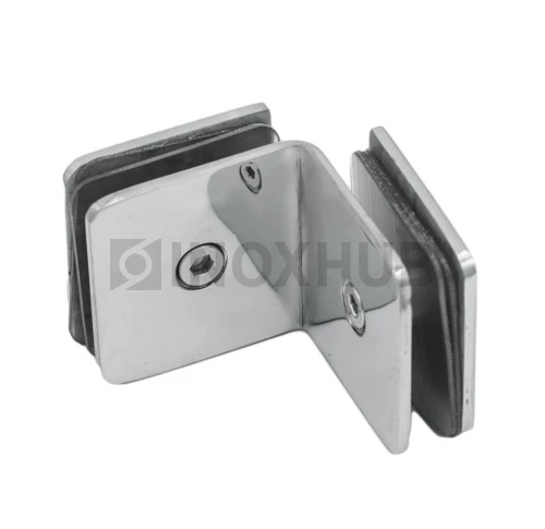 Коннектор (735 PSS) стекло-стекло 90° (без фаски), нерж. сталь полированная