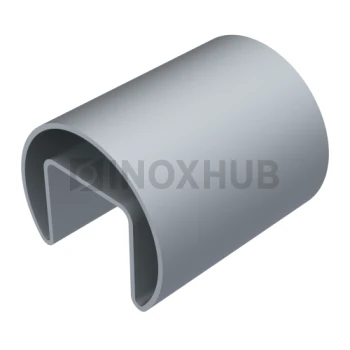 Поручень с пазом, Ø42.4 мм, L=6000, Анодированный алюминий