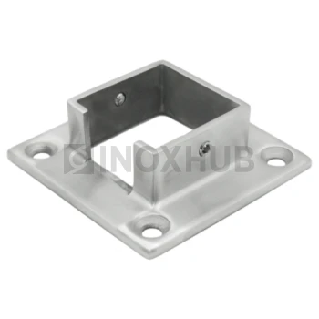 Фланец для поручня с пазом, 40.0×40.0 мм, AISI 304, GRIT 320