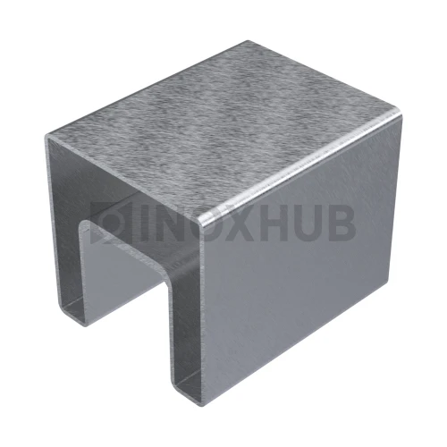 Поручень с пазом, 40.0×40.0 мм, L=6000, не анодированный алюминий