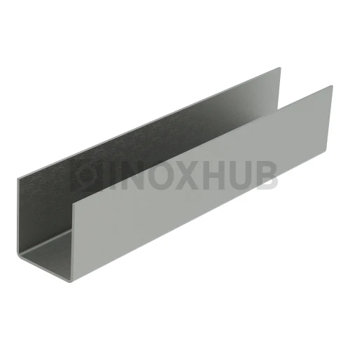 Профиль (П-10-3000 SSS) П-образный, 12.0×13.5 мм L=3000, стекло 10.0 мм, AISI 304 GRIT 320