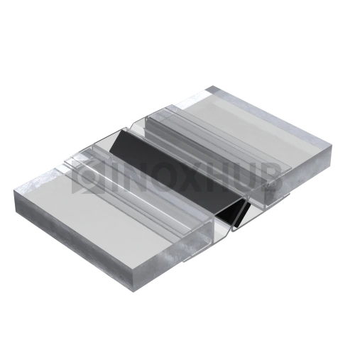 Профиль (210-8-2500 CL) магнит черный 90º/180º, L=2500 (1 компл/2шт), стекло 8.0 мм, ПВХ прозрачный БЕЛЫЙ