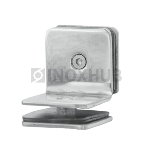 Коннектор (735 PSS) стекло-стекло 90° (без фаски), нерж. сталь полированная