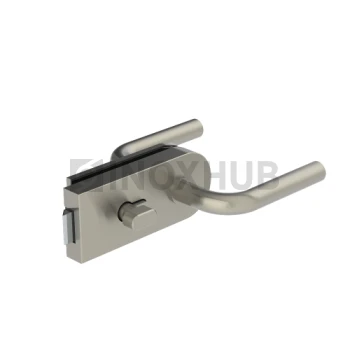 Замок (86-1 SSS) с нажимной ручкой, притвором, без отв. части, нерж. сталь матовая