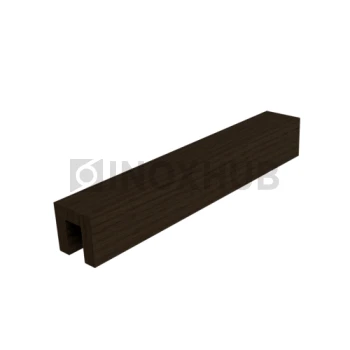 Поручень с пазом под склейку, под стекло 12 мм, L=4000, алюминий, Испанский дуб