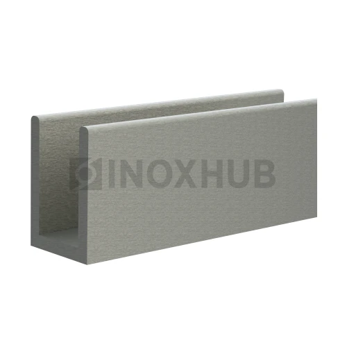 Профиль п-обр. (756-8-2200 al), 19×13 мм L=2200, стекло 8.0 мм, шлифованный алюминий