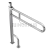 Поручень двойной откидной с опорой в пол с бумагодержателем, Ø32 мм, AISI 304, GRIT 600