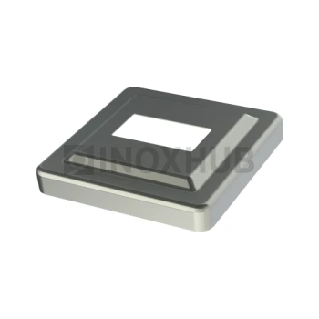 Низ стойки квадратный фигурный, 40.0×20.0 мм / 70.0×70.0 мм, AISI 304, GRIT 600