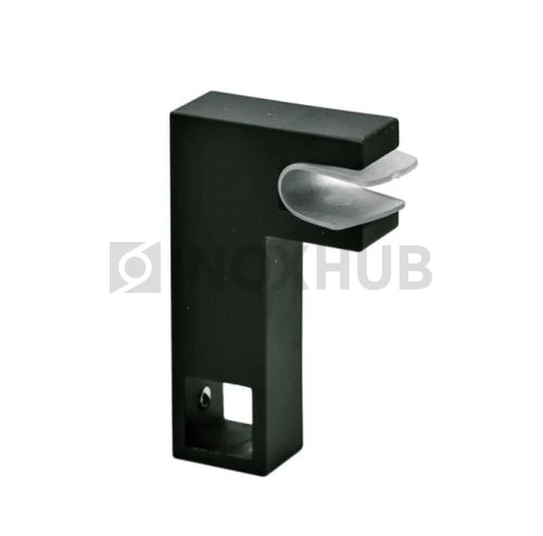 Держатель стекла (186 BLC) горизонтальный, штанга 15×15 мм, Черный мат