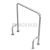 Поручень двухопорный в пол, 720 мм, Ø38 мм, AISI 201, GRIT 600