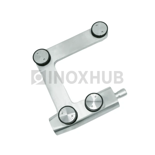 Фитинг угловой (740 SSS) с осью под зенковку, нерж. сталь матовая