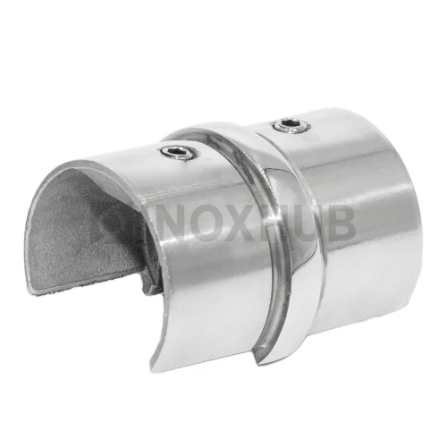 Соединительная муфта для поручня с пазом, Ø42.4 мм, AISI 304, GRIT 600