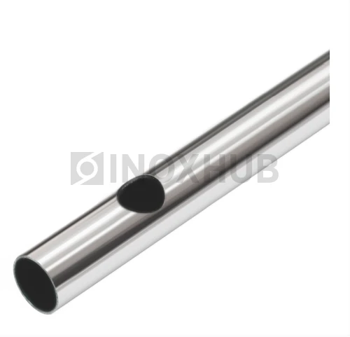 Труба с перфорацией Ø16.3 шагом 110 круглая, AISI 201, A554, 25×1×6000, GRIT 600