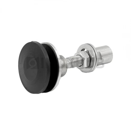 Шарнирный рутель без зенковки с наружным винтом, М14 шаг Р=2 d=58.0, стекло 16.0-24.0 мм, AISI 316, GRIT 320