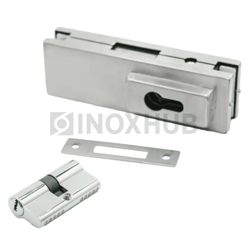 Замок (150С SSS) центральный с прямоугольным ригелем, нерж. сталь матовая