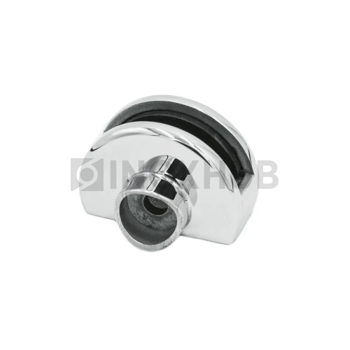 Стеклодержатель одинарный зажимной Ø38.1×60.0 мм, стекло 8.0 мм, AISI 304, GRIT 600