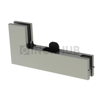 Фитинг угловой (140B SSS) на фрамугу с ответной частью под замок, со стопором, нерж. сталь матовая