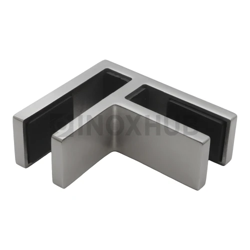 Стеклодержатель под 90º стекло-стекло, стекло 10.0-12.0 мм, AISI 304, GRIT 320