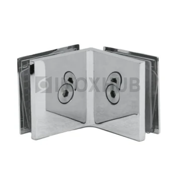 Коннектор (725 PC) стекло-стекло 90°, полированный хром