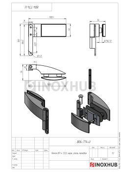Петля (87-4 SSS), нерж. сталь матовая
