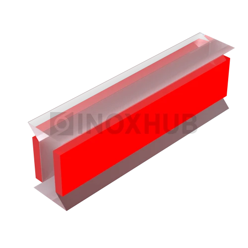 Профиль (220-8) межстекольный самоклеящийся, L=3000, стекло 8.0 мм, ПВХ прозрачный