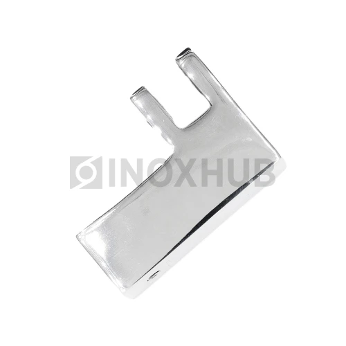 Держатель стекла (187 PSS) торцевой горизонтальный, для штанги 15×15 мм, нерж. сталь полированная