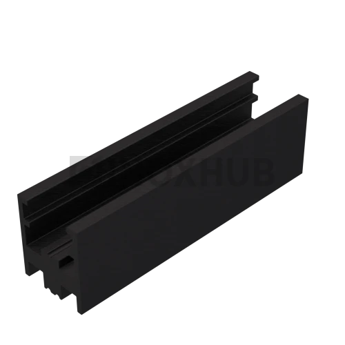 Профиль нижний п-обр. (763 BLC), L=2200 мм, стекло 8.0 мм, алюминий, Черный мат