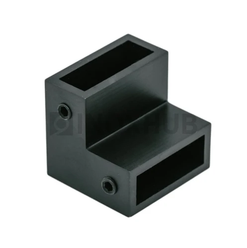 Соединитель штанги 90° (340 BLC), штанга 30×10 мм, Черный мат