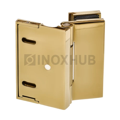 Петля (516 Gold) стена-стекло, без реза уплотнителя, с декоративными крышками, под Золото