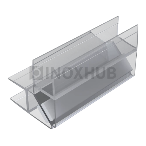 Профиль (210-10 CL) магнит белый 90º/180º, L=2200 (1компл/2 шт), стекло 10.0 мм, ПВХ прозрачный БЕЛЫЙ
