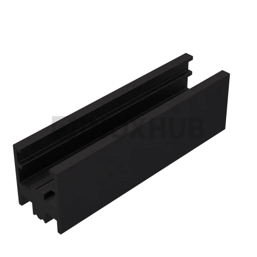 Профиль нижний п-обр. (763 BLC), L=2200 мм, стекло 8.0 мм, алюминий, Черный мат