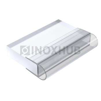 Профиль (212-8 CL), L=3000, стекло 8.0 мм, ПВХ прозрачный БЕЛЫЙ