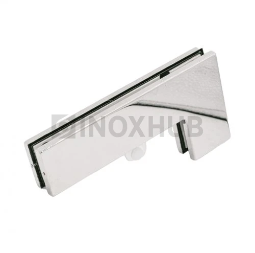 Фитинг угловой (140B PSS) на фрамугу с ответной частью под замок, со стопором, нерж. сталь полированная