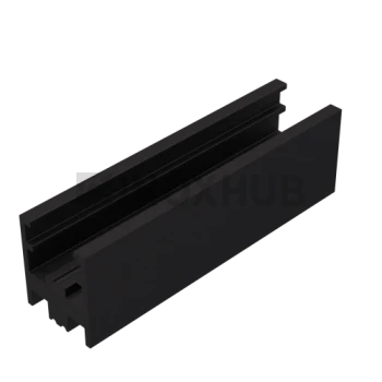 Профиль нижний п-обр. (763 BLC), L=2200 мм, стекло 8.0 мм, алюминий, Черный мат