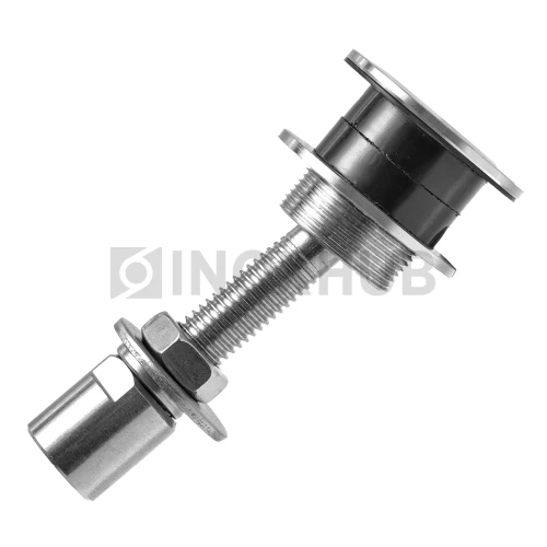 Шарнирный рутель без зенковки, М14 шаг Р=2 d=50.0, стекло 16.0-24.0 мм, AISI 304, GRIT 320